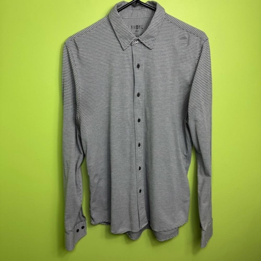 RHONE Black and White Checkered Men's Shirt